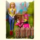 Muñeca Giany 30 Cm Tipo Barbie, Hija Con Pony