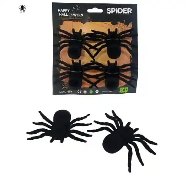 Kit Decorativo De 4 Arañas Gamusadas Medianas