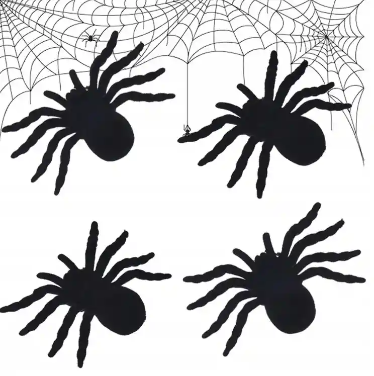 Kit Decorativo De 4 Arañas Gamusadas Medianas
