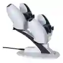 Base Cargador Inalámbrico Dual Para 2 Mandos De Ps5 Luz Led Cargador Control Pley 5