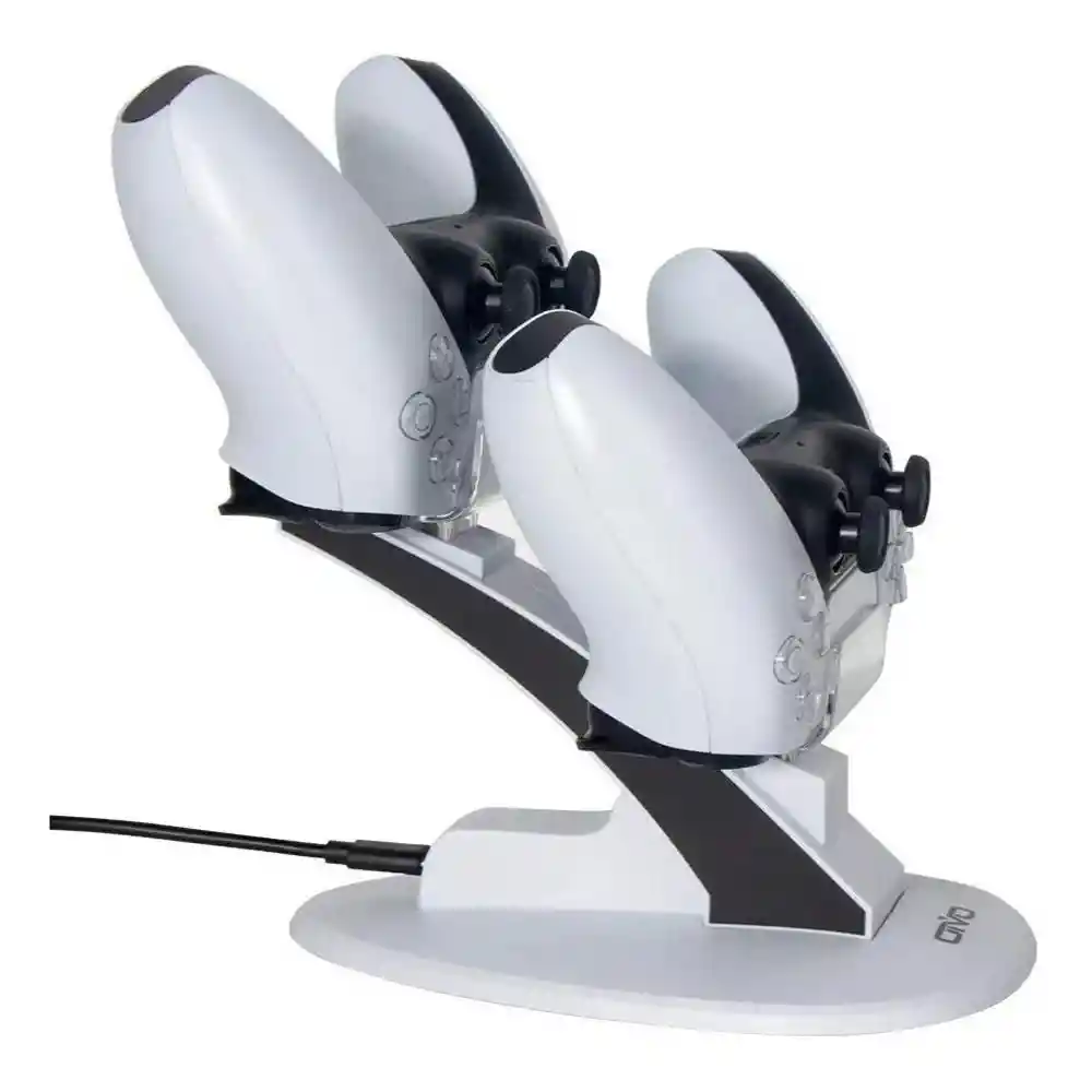 Base Cargador Inalámbrico Dual Para 2 Mandos De Ps5 Luz Led Cargador Control Pley 5