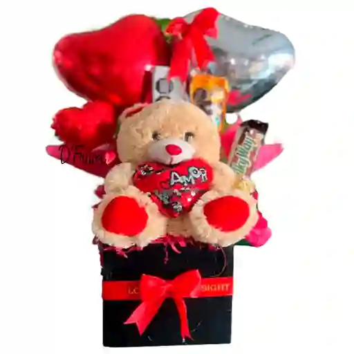 Oso Con Chocolates Y Globos