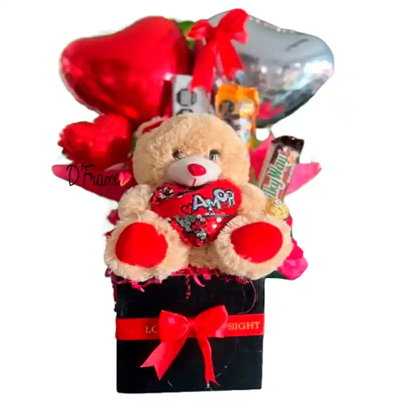 Oso Con Chocolates Y Globos