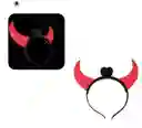 Diadema Cachos Diablo Rojo Con Luz
