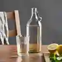 1 Botella De Vidrio Cierre Hermetico Metalico Tapon De 1 Litro