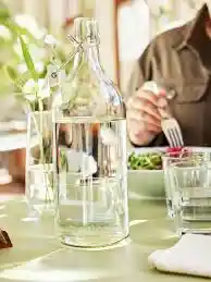 1 Botella De Vidrio Cierre Hermetico Metalico Tapon De 1 Litro