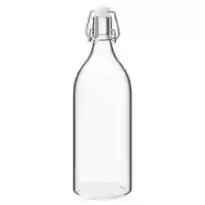 1 Botella De Vidrio Cierre Hermetico Metalico Tapon De 1 Litro