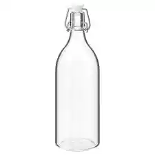 1 Botella De Vidrio Cierre Hermetico Metalico Tapon De 1 Litro