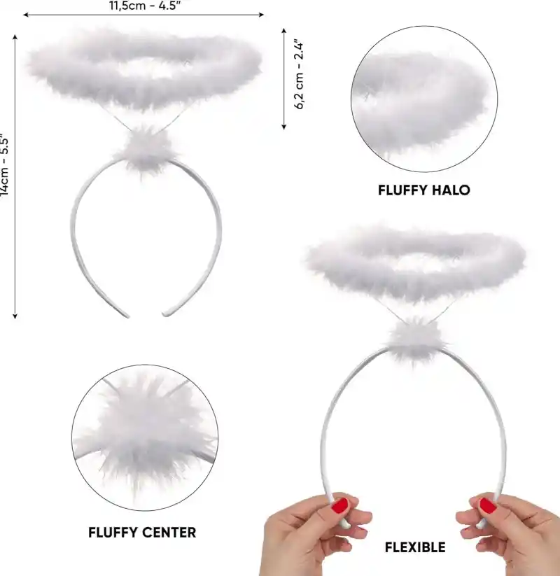 Diadema Aureola Blanca Angel