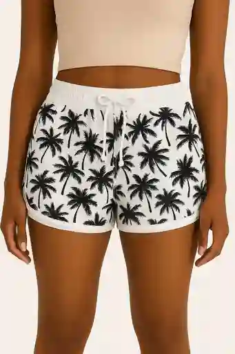 Short Playero Estampado Hawaiano Talla Unica