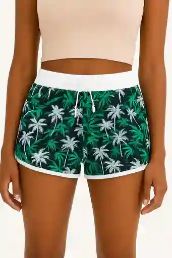 Short Playero Estampado Hawaiano Talla Unica