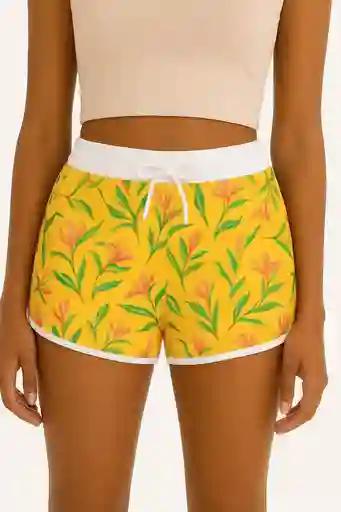Short Playero Estampado Hawaiano Talla Unica