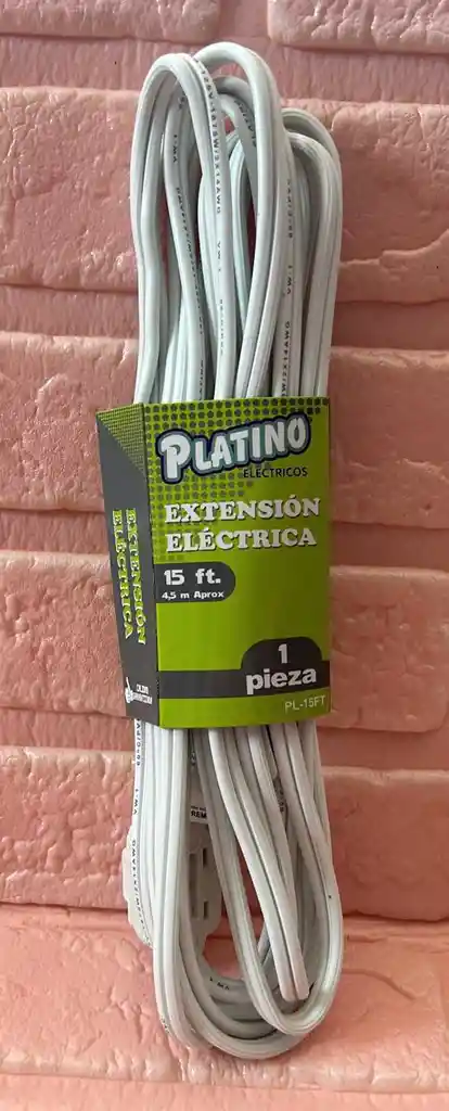 Extencion Electrica 15ft 4.5 Metros Cable Blanco