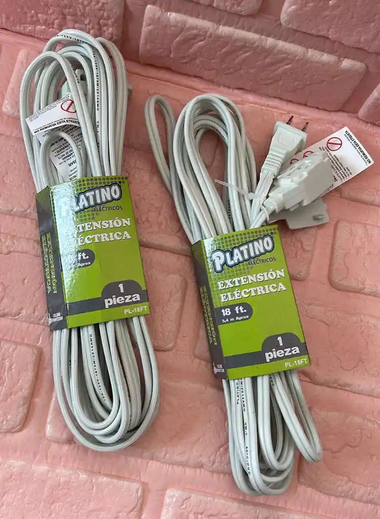 Extencion Electrica 18ft 5.4 Metros Cable Blanco