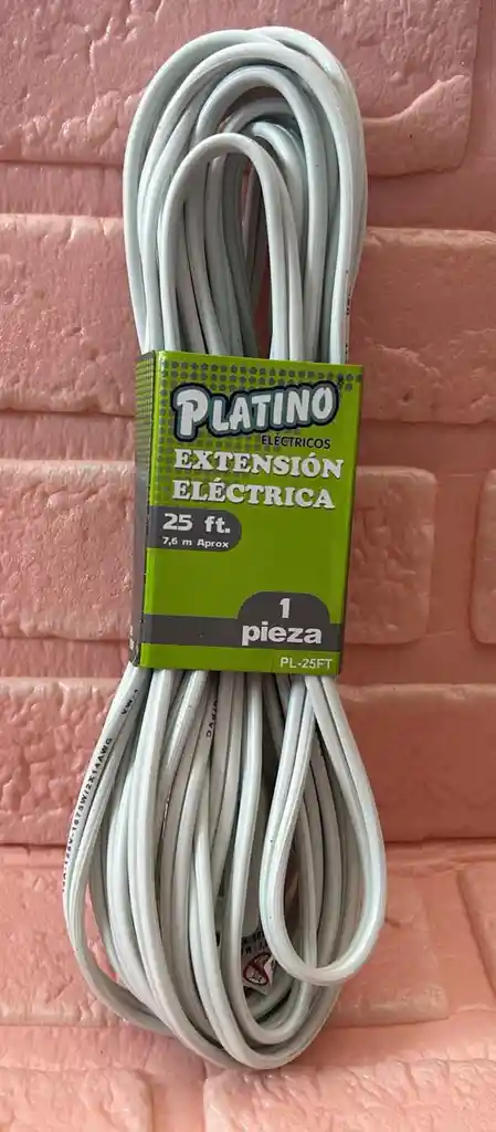 Extencion Electrica 25ft 7.6 Metros Cable Blanco