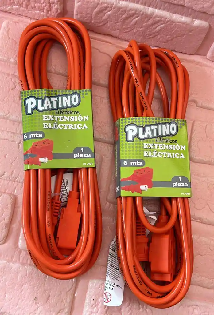 Extencion Electrica Cable Naranja 6 Metros