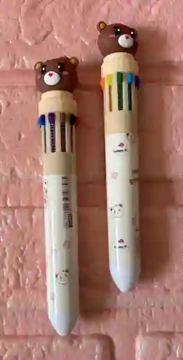 Lapicero 10 Minas Oso Cafe Claro