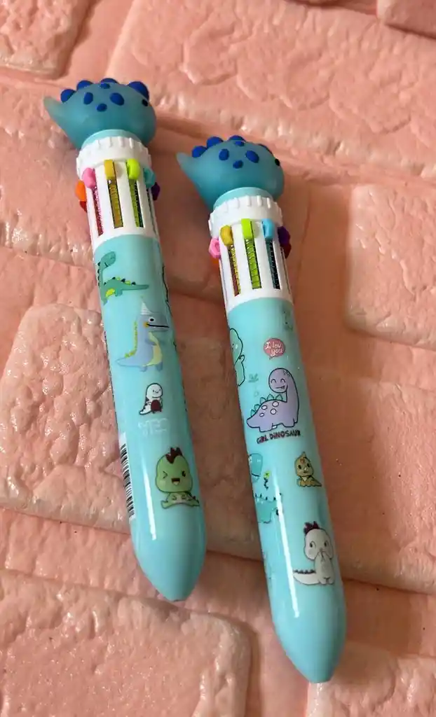 Lapicero 10 Minas Dino Azul Claro