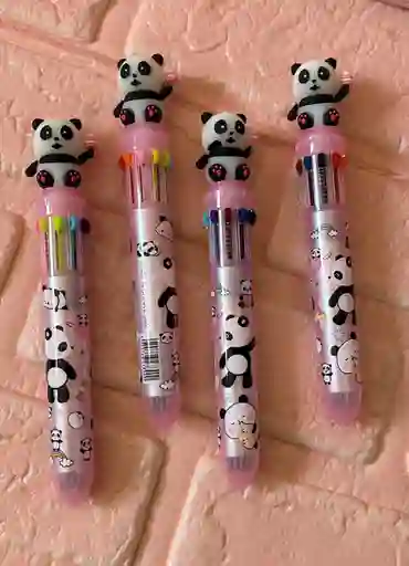 Lapicero 10 Minas Panda Rosado