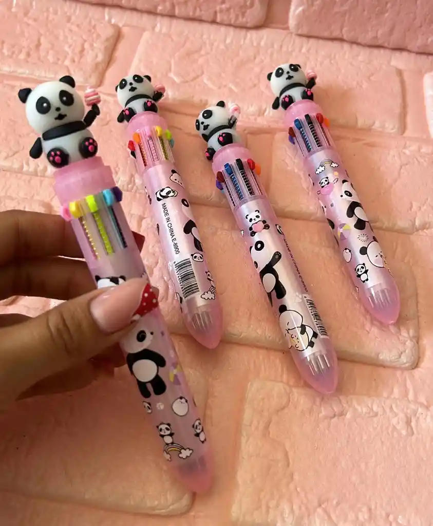 Lapicero 10 Minas Panda Rosado