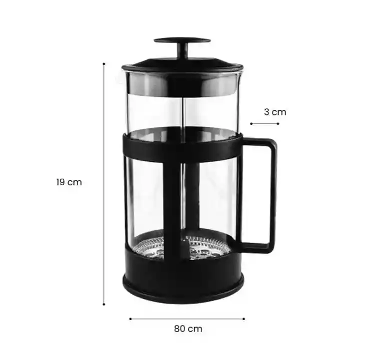 Prensa Francesa Cafetera De Vidrio Borosilicato 1000ml Con Filtro Fino