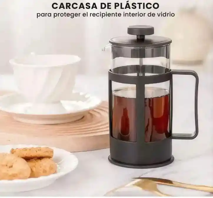 Prensa Francesa Cafetera De Vidrio Borosilicato 1000ml Con Filtro Fino