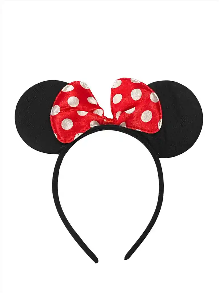 Diadema Niña Balaca Vincha Minnie Lazo Rojo Para Hora Loca, Halloween, Carnaval
