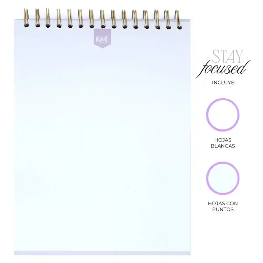Sketchbook Kiut O Bitacora, Hojas Blancas Y De Puntos - Blue Vibes