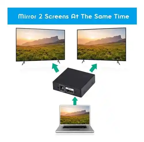 Splitter Hdmi 2 X 1 Multipuerto 2 Salidas + Cargador