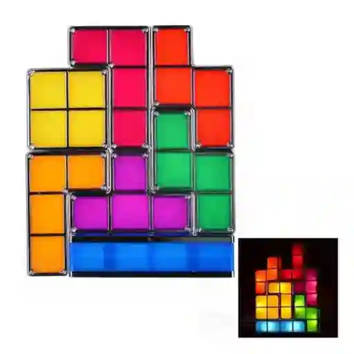 Lámpara De Mesa Led Tipo Tetris 7 Colores