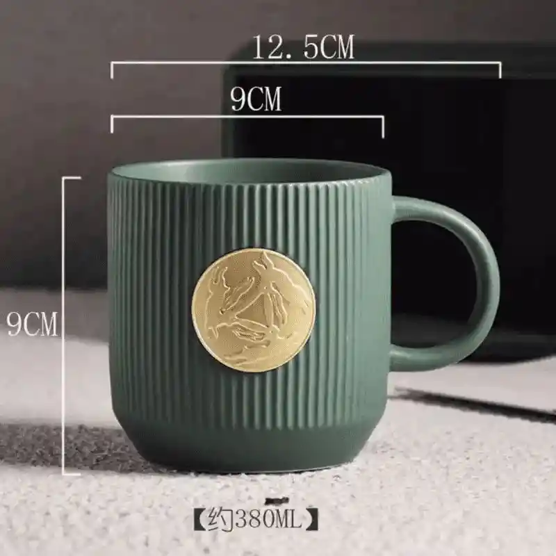 Pocillo Taza Sello Dorado Utensilio Cocina