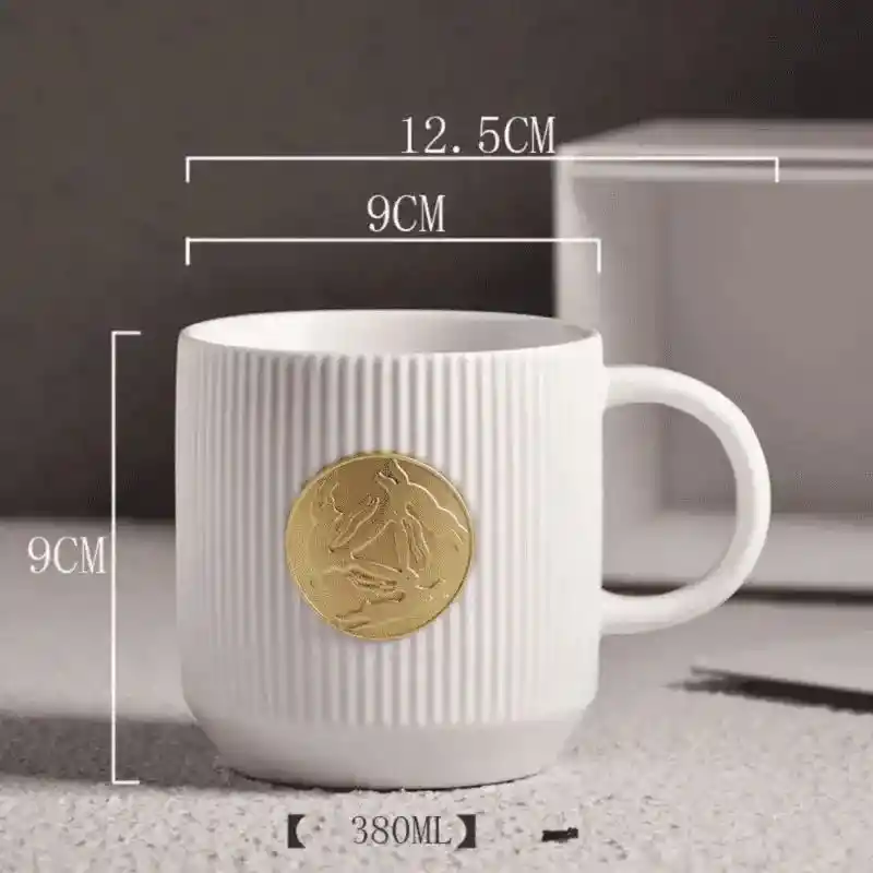 Pocillo Taza Sello Dorado Utensilio Cocina