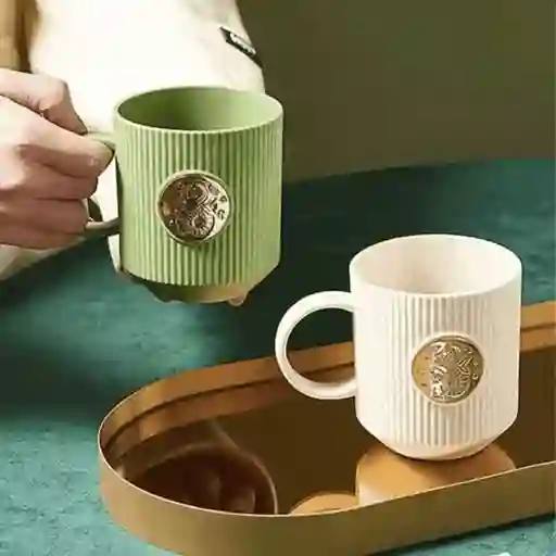 Pocillo Taza Sello Dorado Utensilio Cocina