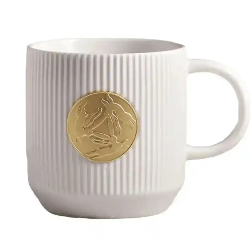 Pocillo Taza Sello Dorado Utensilio Cocina