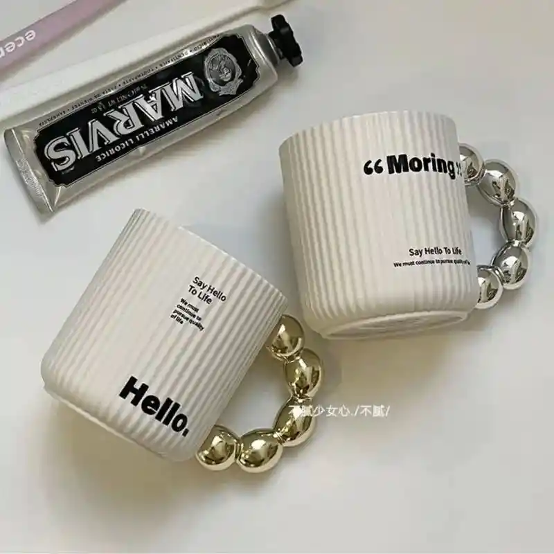 Pocillo Taza Mug Diseño Morning Hello Agarre Bolas