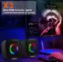 Parlante Para Pc Multimedia Luces Rgb Kisonli Usb Auxiliar