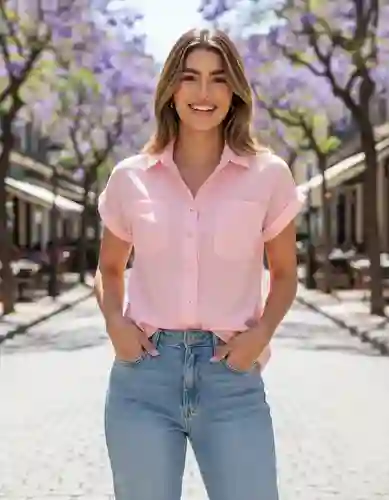 Blusa De Seda Crepe