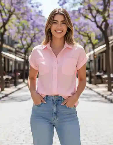 Blusa De Seda Crepe