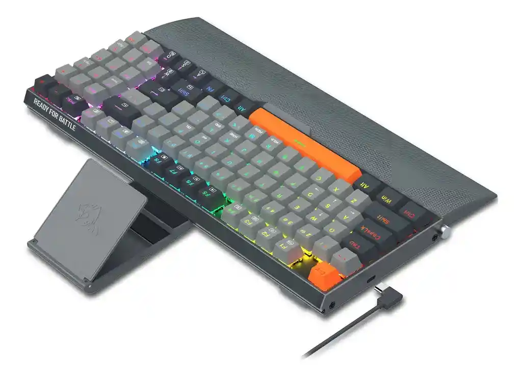 Teclado Gamer Mecánico Redragon Olaf K648 Led Rgb Color Gris Inglés Internaciona