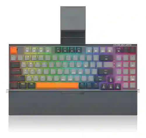 Teclado Gamer Mecánico Redragon Olaf K648 Led Rgb Color Gris Inglés Internaciona