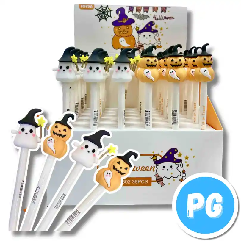 Esfero Muñecos Halloween Unidad Negro
