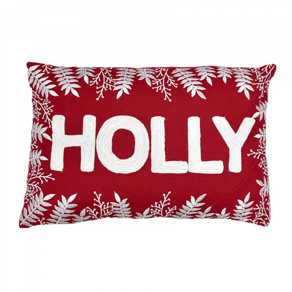 Cojin Expressions Holly 35x50cm Rojo Algodon