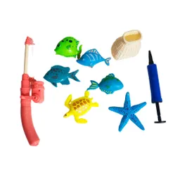 Juego De Pesca Piscina Didactico Juguete Niños Con Caña