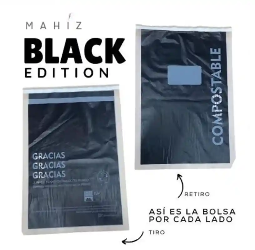 Bolsa De Maíz Para Envíos Negra (30*40cm) X 50 Unidades