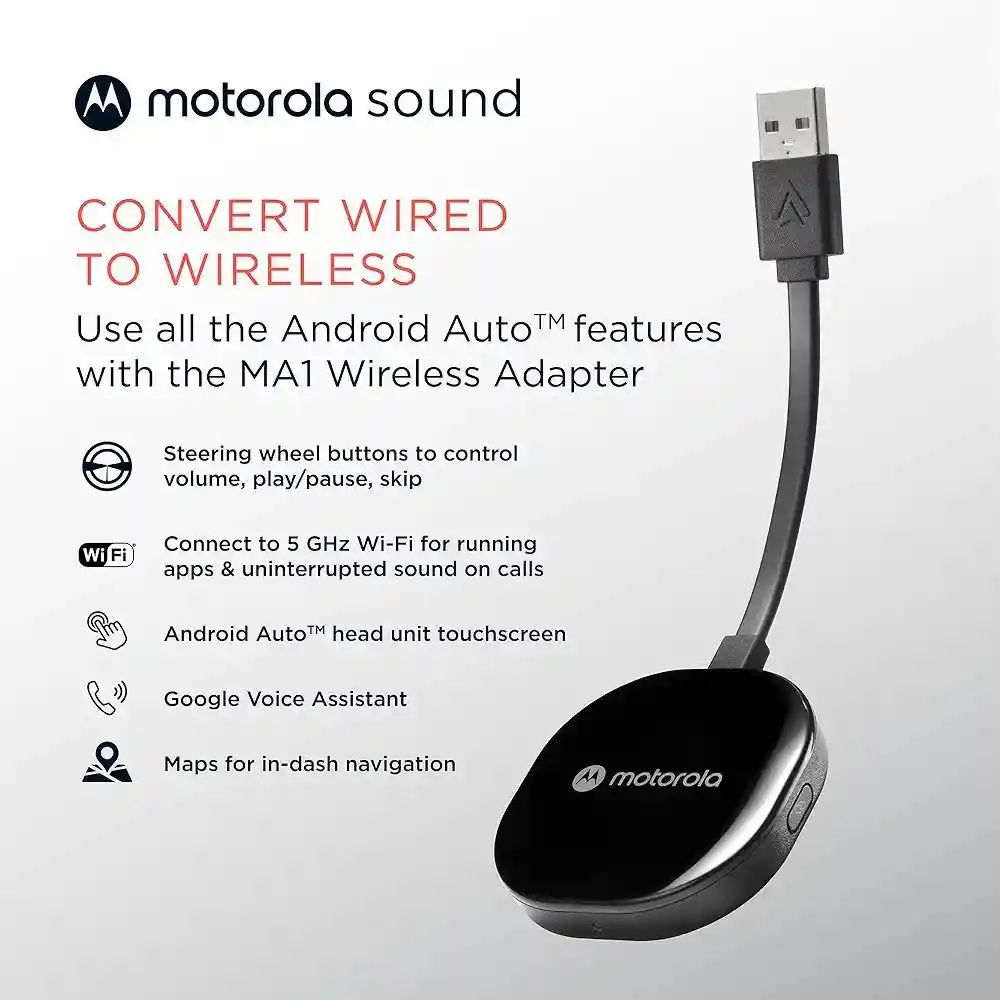 Adaptador Android Auto Motorola Ma1 Conexión Inalámbrica
