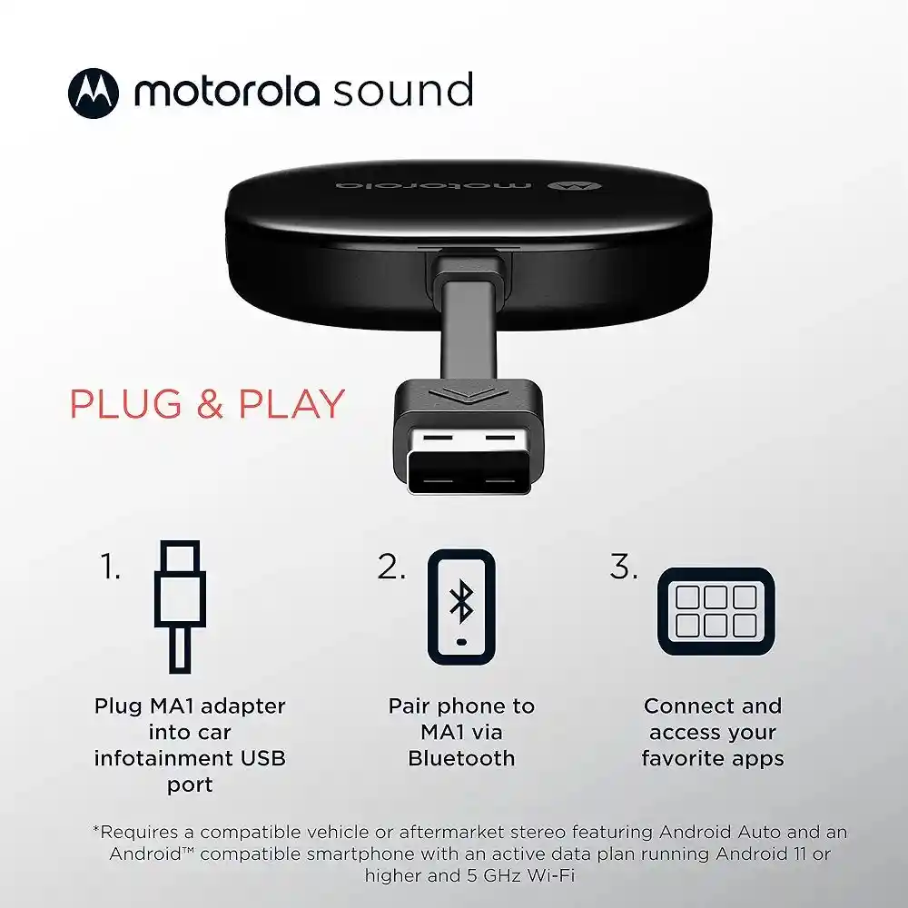Adaptador Android Auto Motorola Ma1 Conexión Inalámbrica