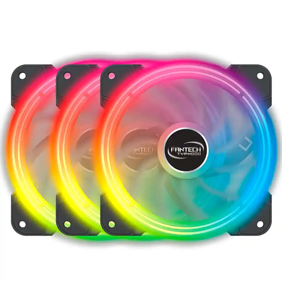 Kit Ventiladores Fantech Typhoon Rgb Fb-302 Con Hub Y Control 3 Und