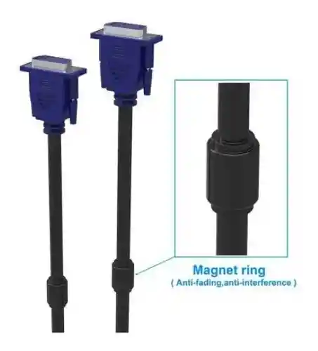 Cable Vga De 1.5 Metros Con Doble Filtro Para Monitor