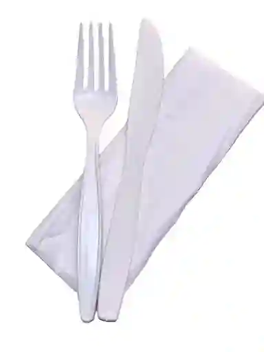 Set Cubiertos Tenedor Y Cuchillo + Servilleta