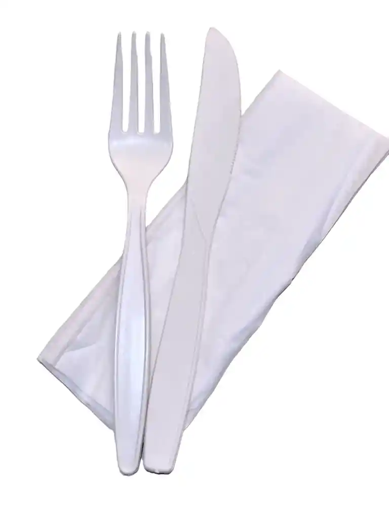 Set Cubiertos Tenedor Y Cuchillo + Servilleta